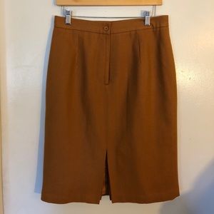 Sepia wool pencil skirt
